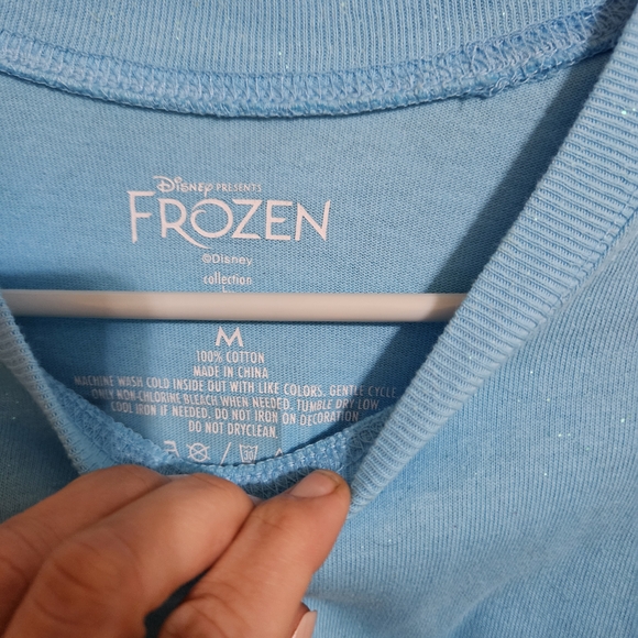Disney Frozen Broadway Musical Spirit Blue Long Sleeve Shirt - Picture 2 of 7